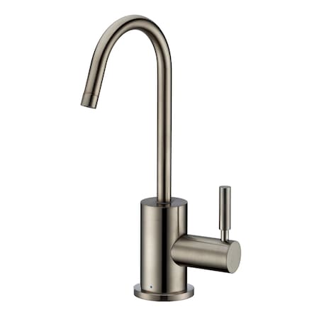 Whitehaus Point Of Use Cold Water Drinking Faucet W/ Gooseneck Swivel Spout, Nckl WHFH-C1010-BN